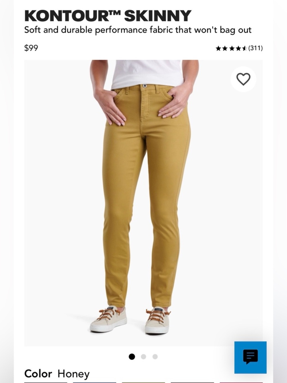 Kuhl Kontour Skinny- Honey Sz 4